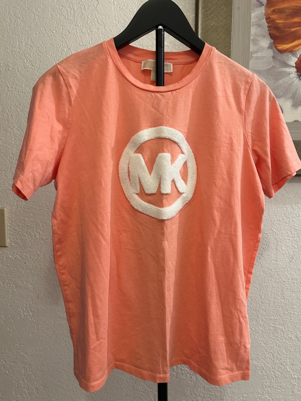 Michael Kors Coral  logo Tee Short Sleeve with White MK Patch